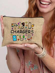 Canvas Charger Storage Bag - Low Allergenic, Non-Waterproof Electronic Accessory Case - Unisex Travel Cable And USB Pouch - Multicolor - View 8