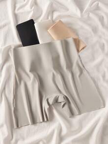 4条装女士安全短裤，高腰，无缝，修身，亲肤，舒适，优雅，简约纯色内裤，防止走光 - 彩色 - 查看 3