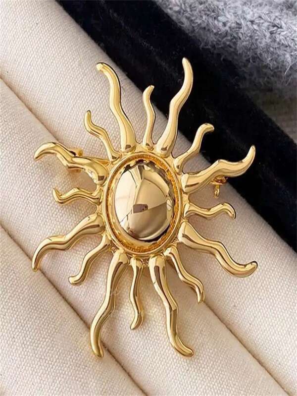 Broche de style soleil pour femmes, accessoire fin pour costume de banquet, manteau, pull, sac à dos pour l'école, le bureau, chemises, vestes, bijoux, vêtements de Noël, Halloween, cadeaux amusants et mignons pour enseignants