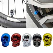 Set di 2/4 coperchi universali per valvole a forma di teschio, realizzati in lega di rame, antiruggine e resistenti alla corrosione, adatti per modifiche automobilistiche (disponibili in più colori, adatti per auto, camion, motocicli e biciclette)
