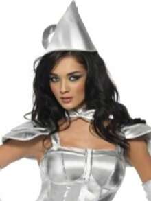1pc Hooded Hat, Silver Metal Man Pointy & Square Hat, Forest Spirit COS Cosplay Hat, Stage Performance Accessory - Silver - View 3