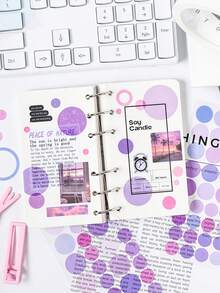 Dot Party Stickers Set, 6pcs-Pack Removable And Self-Adhesive Round Tags In 4 Colors For DIY, Notebook, Dairy And Office School Students - Multicolor - View 9