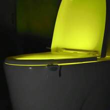 Toilet Night Light , Motion Sensor Activated LED Lamp, Fun 8/16Colors Changing Bathroom Nightlight Add On Toilet Bowl Seat, Perfect Decorating Gadget For Dad Adults Kids Toddler-Battery Not Included - Multicolor - View 10