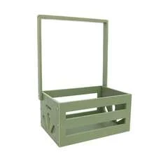 Oaoleer 1pcs Wooden Baby Shower Crate Closet, Baby Storage Crate With Handle, Basket For Baby Shower Gifts, Welcome Gift Basket For Newborn Boys Girls, Pregnancy Gifts For New Parents - 綠色 - 查看 6