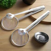Stainless Steel Fine Mesh Strainer Tongs, 2-In-1 Oil Filter Spoon & Colander With Clip, Multifunctional BBQ Filter Clamp Strainer Kitchen Tools