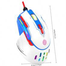 Przewodowa mysz e-sportowa Q15, kolorowe efekty świetlne RGB z efektem oddechu, szósty segment DIP, 9 klawiszy sterujących, regulowany tryb oświetlenia, multimedialne funkcje klawiszy, mysz przypominająca grę, nowy wygląd, modna pszczoła Hollow