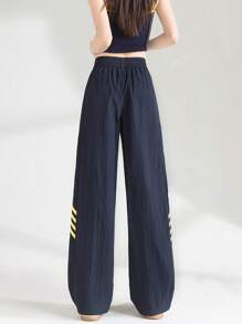 Striped Drawstring Pocket Versatile Loose Casual Fashionable Pants
