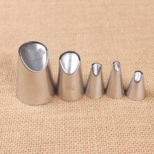 5pcs Stainless Steel Chrysanthemum Piping Nozzle Set, Ruffle Cream Pastry Tip Cake Decorating Tools - Silver - View 6