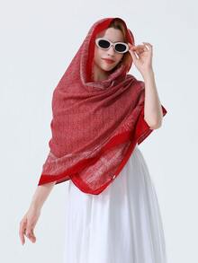 1pc Women's Linen Floral Print Scarf, Ideal For Sun Protection, Air Conditioning, Beach Vacation And Daily Life, Adds Style To Your Outfit, Spring/Summer