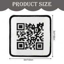 1pc Rickroll QR Code Embroidered Iron-On Patch, Mixed Color, Humorous Name Badge Accessory For Clothing And Bags - Color Mixing - View 7