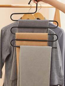 1pc Multi-Functional S-Type Pants Hanger For Closet Storage Magic Trousers Rack Space-Saving Pants Organizer For Household Multiple Layers Clothes Hanger Clip Organizer For Skirts Dresses Shorts Cargo Pants Storage - Keep Your Closet Tidy - Multicolor - View 3