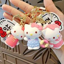 Sanrio 1pc Sanrio Cute Hello Kitty Keychain, Anime Themed Decoration Pendant, Suitable For Phones, Bags, Hanging Ornaments, Birthday, Holiday, Party Gifts
