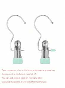 Premium Stainless Steel Clothes Clip, Adjustable Metal Pants Hanger With Clips,Laundry Clothes Nail With Hook, Portable Hanging Clothes Clip Decorations Costumes Decor Festival Decor Pants And Skirt Hangers With Grip Clips,Spring,Minimalist,Summer Tops