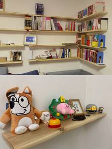 1 kệ gỗ treo tường nổi, thiết kế rộng cho nhà bếp, phòng khách hoặc trưng bày - Nhiều màu - Xem 10