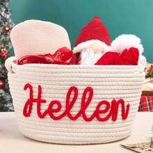 1 pieza Cesta personalizada hecha a mano como regalo de cumpleaños, organizador de juguetes de tejido de cordón I, elegante otoño, multifuncional, elegante, de alta calidad, único, para sala de té, hogar, jardín, oficina, para aniversarios, para el Día de San Valentín, para el Día de la Madre, para el Día del Padre, para graduaciones, para bodas, para inauguración de casa