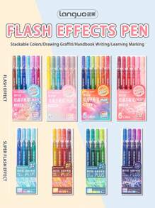 1 Set Of 94pcs Neutral Pen , Including 40 Pcs Burst Flash Color Neutral Pen And 54pcs Acrylic 3D Painting Gel Pens, Large Capacity, 1.0mm Stainless Steel Bullet Tip Design, Smooth Ink Flow,Suitable For Students Drawing, Highlighting,Note-Taking Back To School