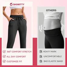 Paquete de 3 pantalones de chándal con bolsillos para mujer - Pantalones deportivos de cintura alta talla grande para yoga, entrenamiento y ocio - Gris Claro - Ver 8