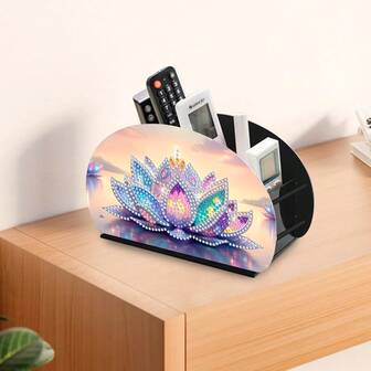DIY Diamond Painting Kit For Beginners, Includes Remote Control Box, Pen Holder, Makeup Brush Storage Box, Made Of Acrylic, Desk Organizer, Great Gift For Family And Friends