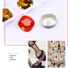 2pcs K9 Quality Pointy Bottom Rhinestones DIY Jewelry Accessories, Popular Diamond Shape Nail Art Rhinestones Wholesale - Multicolor Square Diamonds - View 6
