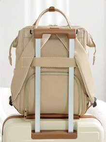 1pc Solid Color Spacious Multi-Layer Fashion Minimalist Mummy Backpack, Versatile And Portable, Great For Halloween, Thanksgiving, Christmas Gift