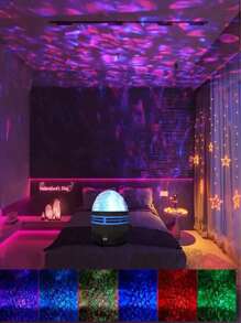 1 Proiettore di effetti di onde dell'oceano e galassia per sale da gioco, feste, proiettore di luci per camera da letto, proiettore di luci a LED per decorazioni per la casa