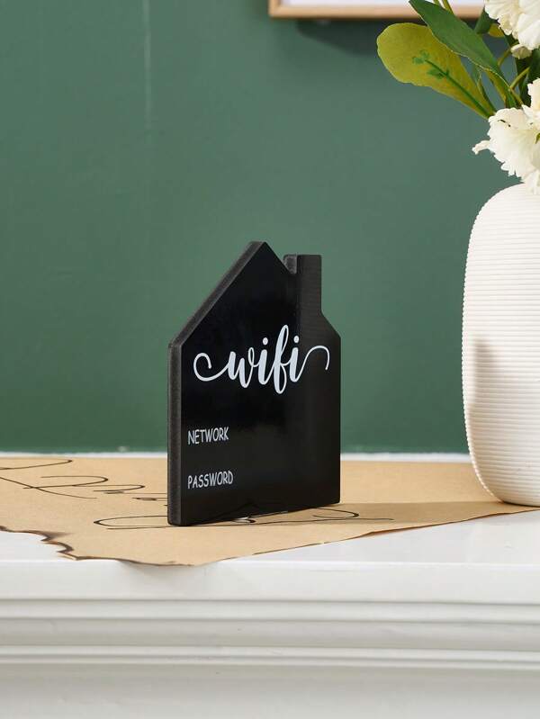 1pc, 3.7*4.5 Inch Black Chalkboard House Decor, WiFi Password Holder, Modern Minimalist Chalkboard Material Home Decor Desktop Accessory, Suitable For Shops, Hotels, Offices, Homes, Restaurants
