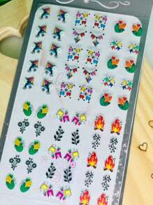 60 Adesivos de Unha 3DFesta Junina Exclusivo Linha Nail aert Autocolantes (JUNINA 1) Festa Junina