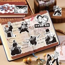 ONE PIECE 75PCS Cartoon Anime One Piece Zoro Black And White Stickers Cool Graffiti Decals DIY Phone Suitcase Laptop Fridge Wall Decoration Sticker Toy Room Decor Home Decor