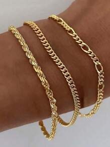 3pcs/Set Simple Bohemian Delicate Multilayer Anklet For Women Gold Color Chain Anklet Bracelets On The Leg Do Anklet Jewelry Women