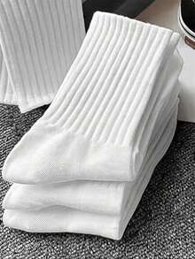 5/10/20/30/100 双秋冬男士中筒袜，白色，防臭、吸汗、透气运动袜，可定制，女士中筒袜，压力袜，运动袜，徒步袜，瑜伽袜，跑步袜，防滑袜，透气袜，健身袜，户外袜，节日袜，婚礼袜，亲子袜，限量版袜子 - 彩色 - 查看 4