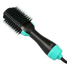 Escova 3 Em 1 Secadora Alisadora 1200w Elétrica Quente Cabelo 110v - Azul menta - Visão 1