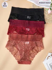 Calcinha feminina de cintura alta, 3 peças, sensual, com acabamento em renda, design de moda, cinto, malha, romântica, confortável, verão, nítida, cuecas pretas, shorts vermelhos, lingerie sexy preta para casamento, lingerie vermelha