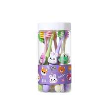 8 pièces Brosse à dents pour enfants à motif animal, soies souples pour la protection des gencives, convient aux nourrissons et aux tout-petits, décorations interchangeables de têtes d'animaux