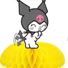 Sanrio قطعة واحدة من ديكور قرص العسل الجميل لحفلة عيد الميلاد على شكل قرطاطون، حامل عرض قرص عسل هالو كيتي