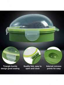 1 个可重复使用的牛油果保鲜盒 - 牛油果储存容器，塑料翻盖设计，冰箱食品保鲜盒，用于保持牛油果新鲜，理想的冰箱储存工具，厨房工具