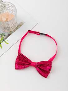 1pc Men's Fashionable Solid Color Sequins Formal Bow Tie, Suitable For Business, Student Events, Stage Performance, Hosting, Party, Graduation Photo Accessory