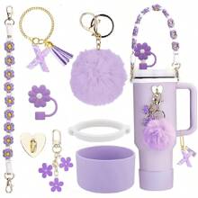 Accesorios de decoración de la Copa , Tapa de pajita de 8-9 mm, Botas de silicona compatibles con vasos de 30 y 40 onzas de la Cup, regalo de Navidad para niñas, regalo DIY creativo, decoración de Acción de Gracias, decoración de regalo para amigos, decoración de fiesta de Navidad, accesorios , vaso de Navidad, útiles escolares