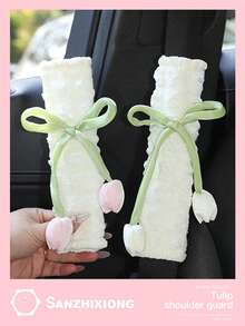 Tulip Flower Car Seatbelt Shoulder Pad Cover, Creative Car Seat Belt Protector, Universal For All Seasons,Car Accessories Women - Multicolor - View 13