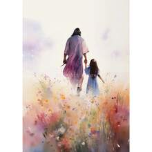 1pc Rellgion Jesus In Prayer Sheep Christian Child Bible Canvas Printing Wall Arts Picture For Living Room Decor Posters Optional Frame ,Wall Art With Frame - Multicolor - View 140