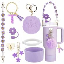 Accesorios de decoración de la Copa , Tapa de pajita de 8-9 mm, Botas de silicona compatibles con vasos de 30 y 40 onzas de la Cup, regalo de Navidad para niñas, regalo DIY creativo, decoración de Acción de Gracias, decoración de regalo para amigos, decoración de fiesta de Navidad, accesorios , vaso de Navidad, útiles escolares