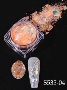 6 Colors Luxury Brocade Power Nail Glitter 1/6 Boxes Opal Pigment, Ice Crystal Pigment, Thin Film, Bright And Transparent Chameleon Glitter Nail Powder, Suitable For DIY Nail Salons Nail Supplies - Multicolor - View 18