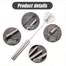 Egg Beater Kitchen Tool Cake Stick Stainless Steel Multi-Functional Egg Beater And Milk Frother - Manual Mixer For Baking, Eggs, And Cream - Essential Kitchen Gadget - 1pcs Semi-automatic Egg Beater - View 4