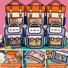 10 件背包形礼品袋，适合生日派对、糖果/饼干包装、学校活动 - 橘色 - 查看 11