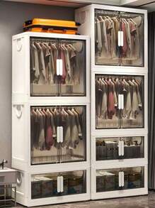 5/4/3/2/1 Layer Simple Adult Wardrobe, Thick Lightweight Plastic Clothes Closet For Small Space, Bedroom, Rental House, Kids Clothes Organizer