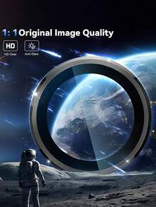 Camera Lens Protector Film For IPhone 15 Plus/Apple 15/16 Pro Max/16/16 Pro/16 Plus, Ultra-Clear Tempered Glass Camera Cover [Compatible With Phone Case] Metal Independent Lens Screen Protector Ring, 3-Pack Black - Black - View 2