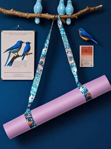 1PC Yoga Mat Back Strap, Exercise Mat Storage, Blue, Iridium, Dreamy Seven-Color Checkered, Retro Pink Flower, Double-Layer Chain, Multi-Color Binding Strap, Storage Strap, Binding Rope Yoga Stretching Strap, Portable Yoga Shoulder Strap, Fitness Exercise, Festival Gift