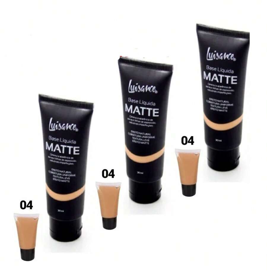 Kit C/3 Matte Liquid Foundation Luisance L5001 5 Colors - 3 Uni Color 04 Hides Small Imperfections - View 1