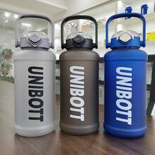 1 件高品质男女通用简易大容量水瓶，塑料吸管，便携，防碎，适合学生，Tritan 材质