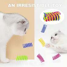 Pet Toys - 2.5cm Colorful Plastic Spring Cat Toys, Interactive Pet Slouchy Cat Toys, Small Cat Jump Toys, Indoor Spring Toys, Multi-Color