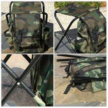 Oxford Fishing Backpack Folding Chair, Camping And Fishing Dual-Purpose Kit, Large Capacity + Load-Bearing 100KG, Mountaineering And Hiking, Cycling Equipment Backpack Folding Stool - Multicolor - View 7